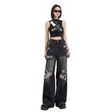 Summer Straight Loose Mop Wide Leg Pants